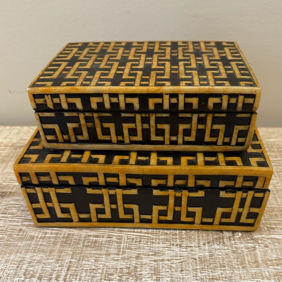 Geometric Patterned Decorative Boxes - Picture 1 of 9